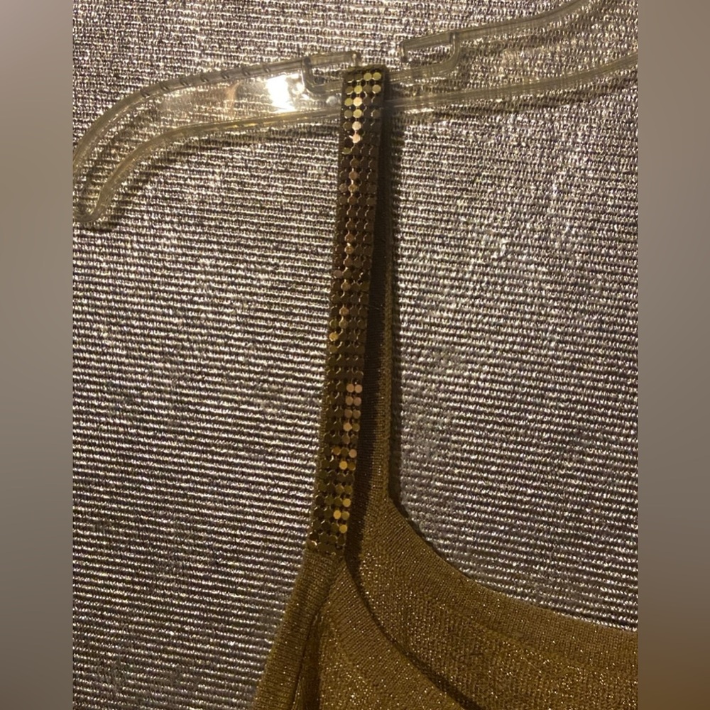 LAST CHANCE 🔥 Spenser Evening Gold Spaghetti Strap Top Size L - Picture 6 of 8